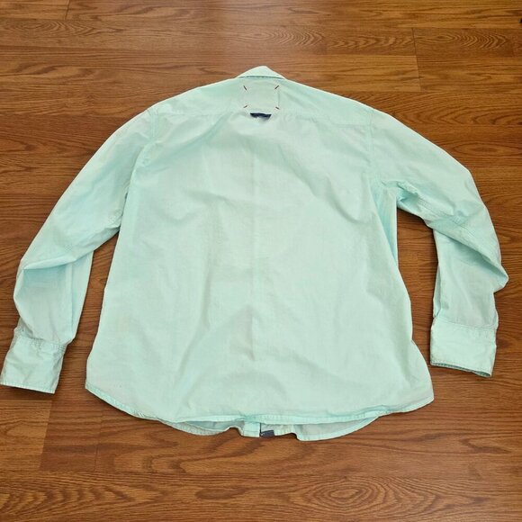Robert Graham Button Down Shirt Men's Medium Turquoise Long Sleeve Contrast Cuff - Picture 13 of 15